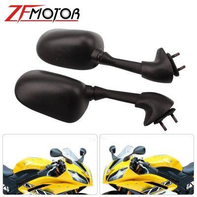 กระจกมองข้างรถจักรยานยนต์สีดำ1คู่กระจกมองหลังสำหรับ YAMAHA YZF R1 01-03 YZF R6 01-02 FZS600 FZS 600 FAZR