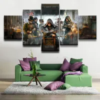 Living Room Frames Printed Home Decor Pictures 5 Pieces Game Assassins Characters Modular Video Poster Wall Art Canvas Painting