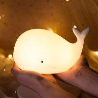 Whale LED Night Light Touch Sensor 7 Color USB Rechargeable Silicone Desk Decor Bedroom Room Lamp for Children Kids Baby Gift