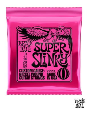 ERNIE BALL 2223 สายกีตาร์ไฟฟ้า เบอร์ 9 ของแท้ 100% รุ่น Super Slinky (.009 - .042) ** Made in USA **