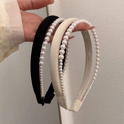 【YF】 Double Layer Sweet Hairbands For Women Hair Accessories Designer Hoops Wedding Pearl Headbands Korean Fashion Bridal Headwear