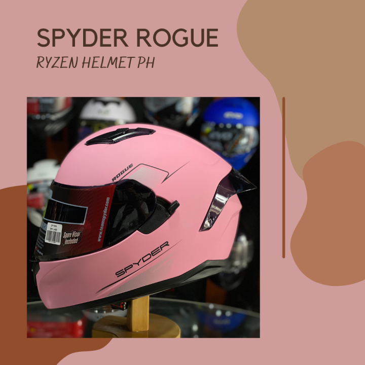 Spyder rogue 9001 m s matte pink dual visor fullface helmet RYZEN ...