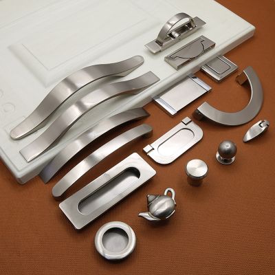 ﹍ modern cabinet drawer wardrobe door alloy electroplated nickel drawing handle solid double hole long handle Furniture hardware