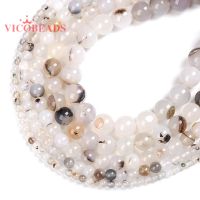 Natural Stone Sardonyx flower White Agates Round Beads 15 quot; Strand 4 6 8 10 12MM Pick Size For Jewelry