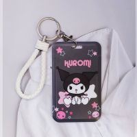 GHFHD เคสใส่บัตรนักเรียนพวงกุญแจน่ารักบัตรการ์ตูน Kuromi Kuromi เกาหลีที่ใส่บัตรปกการ์ดเก็บข้อมูลผู้ถือบัตรควบคุมบัตรเข้า