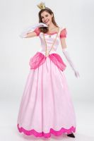 Adult Princess Peach Costume Women Cosplay Party Halloween Masquerade Dress Up Clothing For Women Pink Fancy Dress