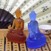 Colored Claze Buddha statue Fengshui God of Wealth Resin Crafts Opening Gifts Treasure Bowl Home Office Cornucopia Decoration