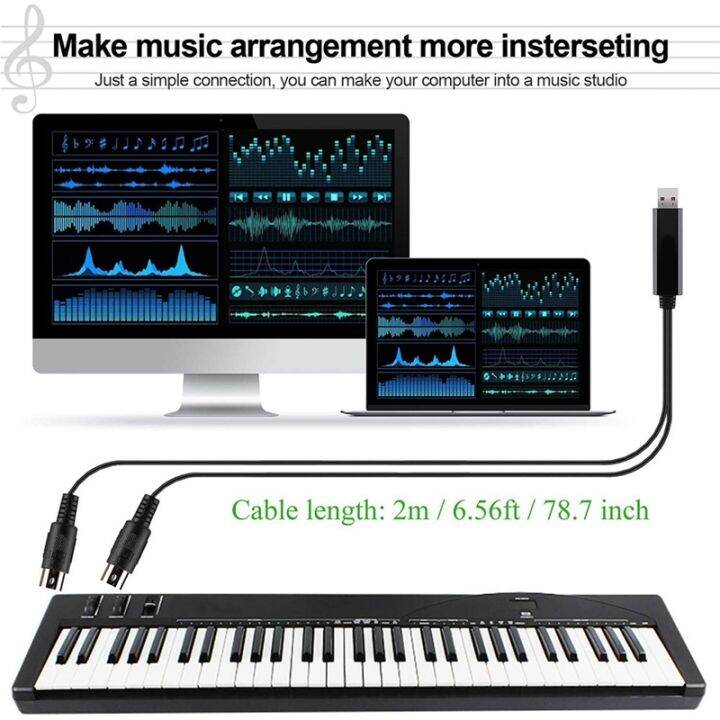 2x-usb-midi-cable-converter-usb-interface-to-in-out-midi-cord-for-pc-laptop-to-piano-keyboard-in-music-studio-6-5ft