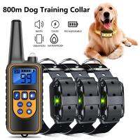 ZZOOI 800m Digital Dog Training Collar Waterproof Rechargeable Remote Control Pet with LCD Display for All Size Shock Vibration Sound