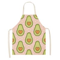 Avocado Tropical Style Linen Apron Ladies Apron Baking Apron Apron Kitchen Cooking Apron Mens Apron Cafe Kitchen Apron