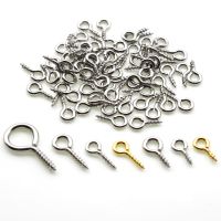 100pc Stainless Steel Screw Eye Pins for Jewelry Making Pearl Beads Screw Threaded Hooks Pendant Clasps Findings forDIY Earrings