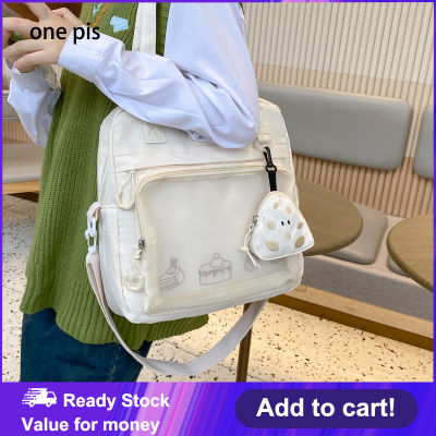 【one pis】กระเป๋าสะพายข้างผู้หญิง กระเป๋าสะพายข้างแบบสบาย ๆ ความจุขนาดใหญ่  น่ารักกระเป๋าถือ