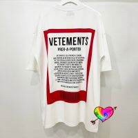 Thick Fabric VETEMENTS T-Shirt Men Women Oversized Back Collar Tonal Embroidered Letter Big Red Track Logo Vetements Tee Tops