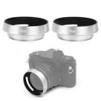 เลนส์กล้องถ่ายรูปฮูด46Mm 2อลูมิเนียม Pcs โลหะผสมกลวงออกเลนส์ติดบนฝากระโปรงฝาครอบเลนส์สำหรับกล้องไลก้าสีเงิน