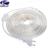 【❉HOT SALE❉】 na07037036036666 เทปไฟ Led ไฟ Led กันน้ำยืดหยุ่น Ac220v Smd 5050แถบไฟ Led พร้อมปลั๊กไฟ1M/2M/3M/5M/6M/8M/9M/10M/15M/20M