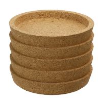 【CC】 5pcs Round Coasters Insulation Table  Placemat Cup Cushion for Office (Khaki)