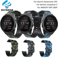 [HOT JUXLLKBKOW 514] สายรัดข้อมือซิลิโคนสำหรับผู้เบิกทาง Garmin 245/645เพลงนาฬิกาอุปกรณ์เสริมพรางสายรัดข้อมือสำหรับ Amazfit Bip/bip S Lite สาย