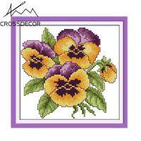 Precise Stamped Simple Cross Stitch Complete Set For Beginner The Flower of Happiness Small Size DIY Handmade Embroidery Thread Handcraft Needlework H