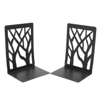 Book Ends for Heavy Books,Book Shelf Holder Home Decorative, Metal Bookends Black 3 Pair,Bookend Supports, Book Stoppers