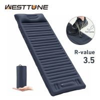 Outdoor Inflatable Air Matt with Pillow Built-in Pump 10cm Thickness Ultralight Sleeping Pad Splicing Mattress for Camping Sleeping Pads