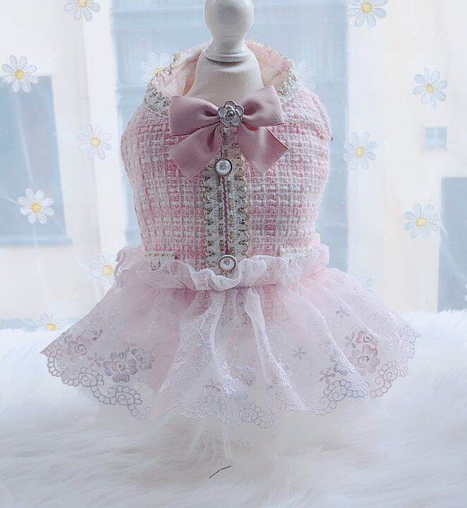 princess-dog-dress-cat-dresses-plaid-amp-lace-design-girl-pet-puppy-skirt-warm-clothes-outfit-dresses