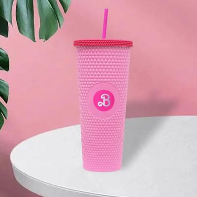 700ml Barbie Pink Tumbler With Straw Gradient Color Cup Water W4O8