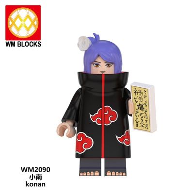 Minifigures ของเล่นการ์ตูน Leg0นารูโตะบล็อกตัวต่อการ์ตูน Akatsuki ซาซุเกะอิตาชิ Madara Obito WM6105 6106จัดส่งรวดเร็ว