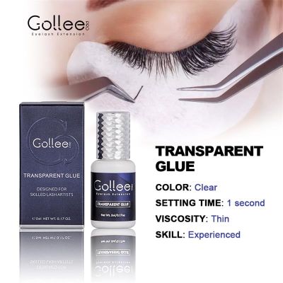 Gollee Transparent Pro Eyelash Glue Fast Drying Glue 7 Weeks Lasting 1s Fast Drying Lash Extension Supplies Eyelash extensions