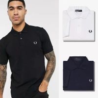 FRED PERRY ใหม่เสื้อยืดลายหูข้าวสาลีปักคอปกแขนสั้นสำหรับผู้ชายฤดูร้อนเสื้อโปโลธุรกิจลำลองแบบบางแฟชั่นของผู้ชาย