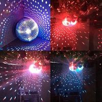 2X Colorful Stage Lighting Effect 8 Inch 20cm Disco Mirror Glitter Ball Silver Christmas Party Decor