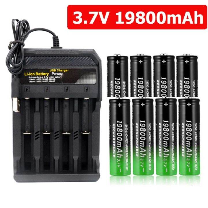 3.7V 19800mAh 18650 Battery For LED Flashlight Radio Electric Fan ...