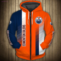 New Edmanton Mens 3d Zipper Hoodie Orange Blue Stripe Stitching Cartoon Graffiti Printed Oil Sweatshirt popular