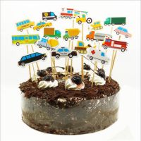 18pcs DIY Cars Transportation Vehicle Cake Topper For Kids Birthday Party Decoration