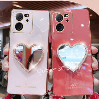 เคสโทรศัพท์ Xiaomi13T Xiaomi 13T Pro 5G เคส ปลอกข้อเสนอสุดพิเศษดีไซน์ใหม่รูปหัวใจ Rhinestone กระจกแต่งหน้าไฟฟ้าอัลตร้าบางกันกระแทกปกอ่อน Case 2023