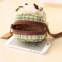 Korean Cartoon Mini Coin Purse Cute Canvas Zipper Clutch Mini Small Square Bag Coin Bag Key Bag For Women 【OCT】