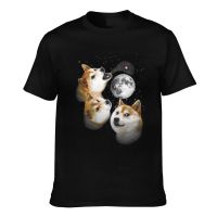 Summer Cool Top Three Doge Moon Shiba Men Funny T-Shirts