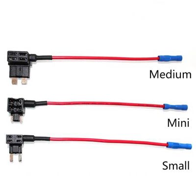 12V MINI SMALL MEDIUM Size Car Fuse Holder Add-a-circuit TAP Adapter with 10A Micro Mini Standard ATM Blade Fuse Replacement Parts