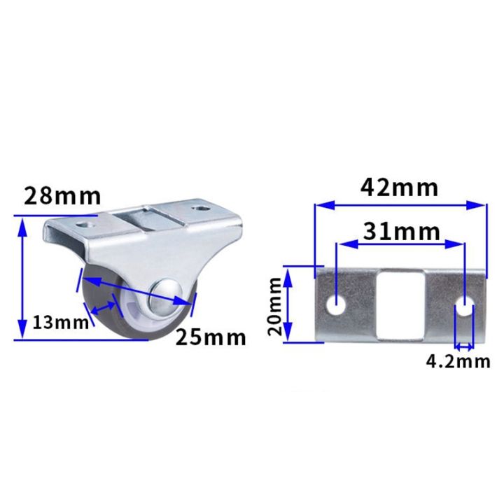 24pcs-tpe-caster-wheels-duty-fixed-casters-with-rigid-non-swivel-base-ball-bearing-trolley-wheels-top-plate-1-inch