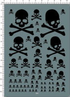 Bone Skull Marcross Black Model Kit Water Decal