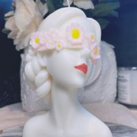 Eyes Closed Girl Clay Candle Mold DIY Handmade Europe Style Home Decor Elegant Woman Plaster Mould Fragrance Molds Drop Shipping