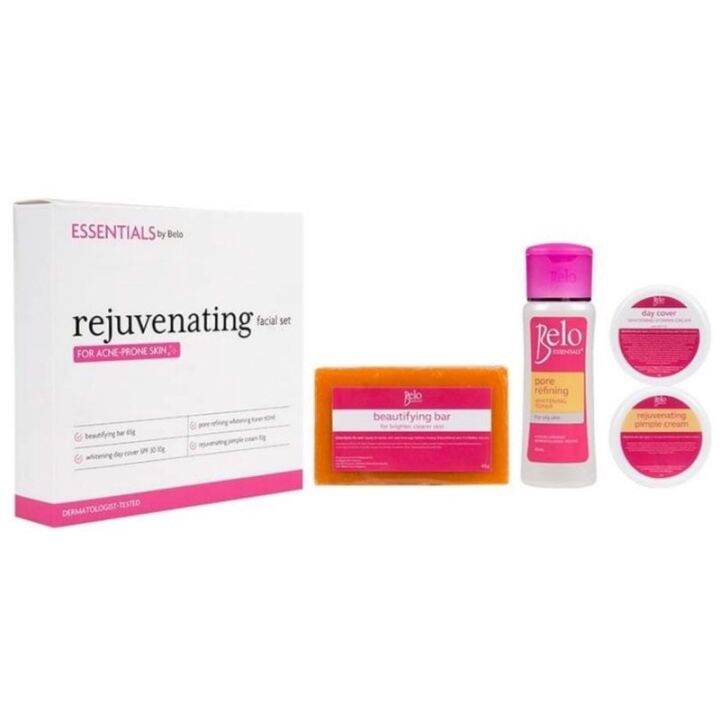 Belo Essentials Rejuvenating and Whitening Set for Acne prone, Oily ...