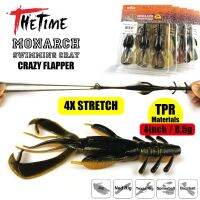 【YF】卐✽  2021 THETIME New Monarch Cray Flapper 4in./8.5g Soft Shrimp Bait Silicone Texas Ned Rig Floating Crayfish Bass Fishing