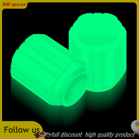 ? AM 4ชิ้น/เซ็ต Luminous Car ยางวาล์วฝาครอบรถ RIM Stem COVER กันฝุ่นยางหมวกล้ออุปกรณ์เสริม