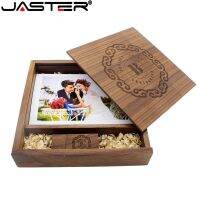 【CW】 JASTER  (1 LOGO) Photo Album walnut Wood USB Box USB drive 8GB 16GB 32GB 64GB(170x170x35 mm)