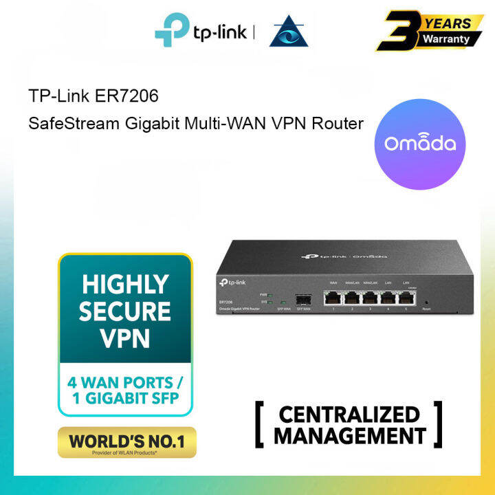 TP-LINK TL-ER7206 SafeStream Gigabit Multi-WAN VPN Router (Up to 4 WAN ...