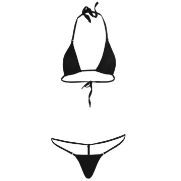 Sexy Women Micro G-String Underwear Bikini Set Bra Top Thong