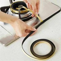 1pc Cooktop Gap Adhesive Tape Door Window Seal Dust Proof Waterproof Black Gap Sealing Adhesive Tape Home Kitchen Accessories Adhesives  Tape