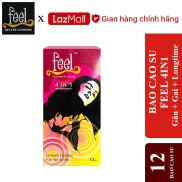 FEEL  Bao cao su Feel 4 in 1 12 bao - Kéo dài thời gian quan hệ.