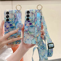 เคสโทรศัพท์ Samsung A54 A34 5G สวยสามมิติดอกไม้ภาพวาดสไตล์บลูเรย์เงายางปลอกอ่อนเคสSamsung Galaxy A34 A54 5G เคสเหมาะสำหรับฝาครอบโทรศัพท์ของผู้หญิง