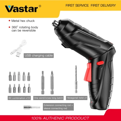 Vastar สว่านไฟฟ้าไร้สาย,ไขควงไฟฟ้าไร้สาย1800MAH สว่านไฟฟ้าแบบพกพาหมุน90 ° สว่านไฟฟ้าหนึ่งอันใช้งานได้สองแบบ